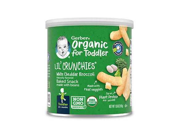 Gerber organic lil crunchies white best sale cheddar
